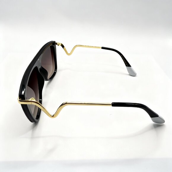 NEW VOGUE V Oversized Iconic Glam Trendy Designer Style Sunglasses Black - Picture 4 of 5